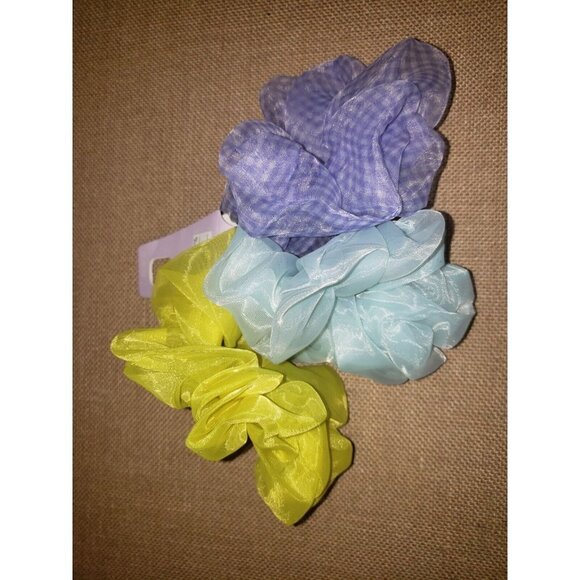 Nwt Wild Fable Gingham Jumbo Hair Twister Set - Multicolor Cools - 3pk - Picture 2 of 2